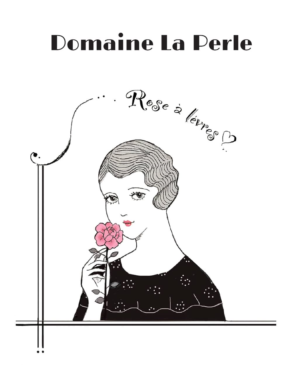 ワインラベル「Rose à lèvres」の絵